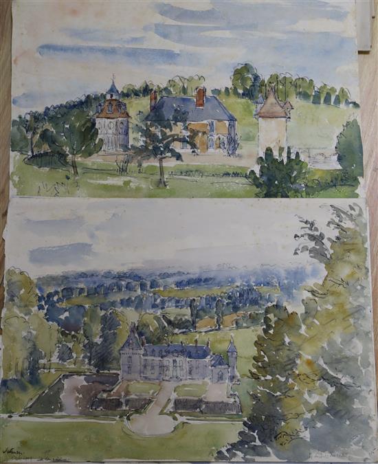 Paul Ayshford Lord Methuen (1886-1974) five watercolours, French landscapes;